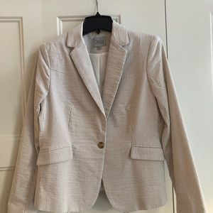 Khaki & White Pin Stipe Summer Blazer